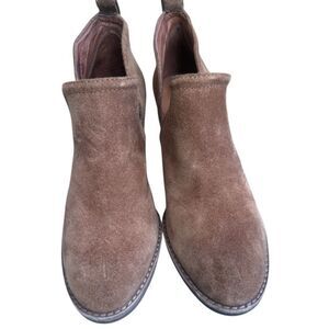 Sam Edelman Brown Suede Western Ankle Boots Stacked Heel Sz 6